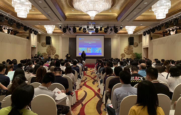 Banquet facility with over 100 parents and students at pre-departure orientation in China